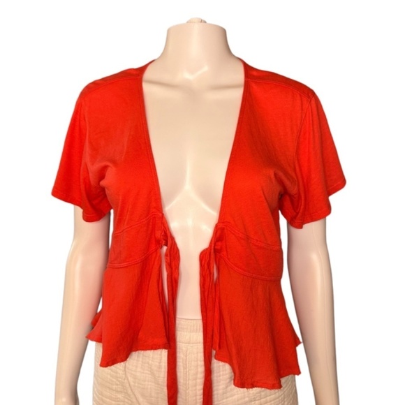 FREE PEOPLE We The Free XS CropTop Knot Me Tie Front Flutter plunge Adjustable - Picture 8 of 16